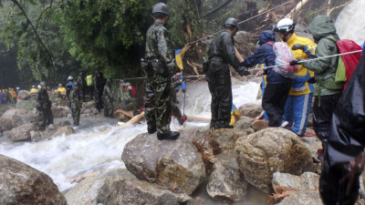 Over 300 stranded people rescued on Yakushima Island after heavy rain