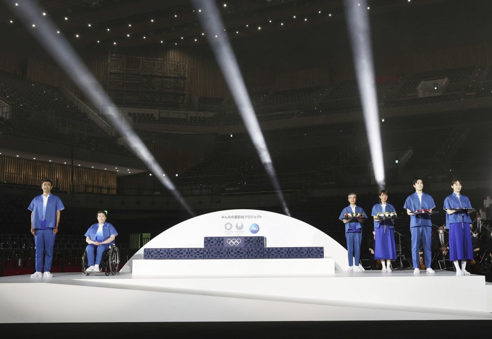 summer olympic medal podium