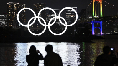 Olympic rings reappear in Tokyo Bay after 4-month maintenance