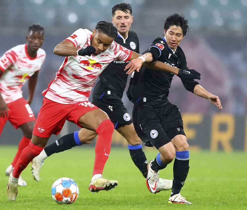 Football Okugawa scores in 2nd straight game as Arminia upset Leipzig