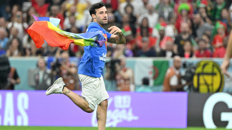 Respect For Iranian Women' protester invades pitch at World Cup