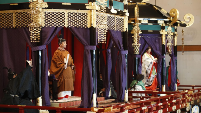 Japan's Emperor Naruhito proclaims enthronement in ancient-style ceremony