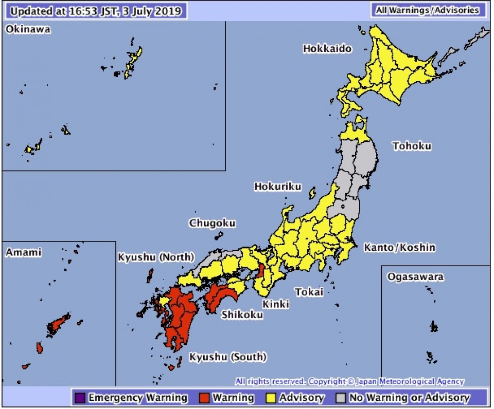 Japan tells more than a million people to evacuate amid heavy rain